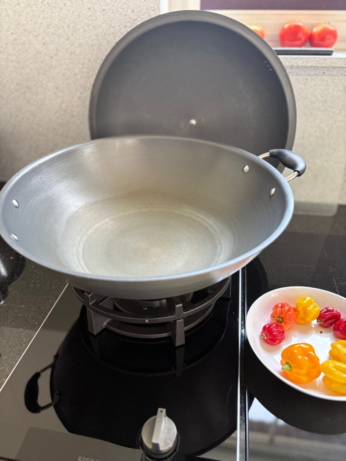 Super B wok 40 cm – nieuw – TANGS Singapore, Ophalen, Met deksel, Nieuw, Aluminium