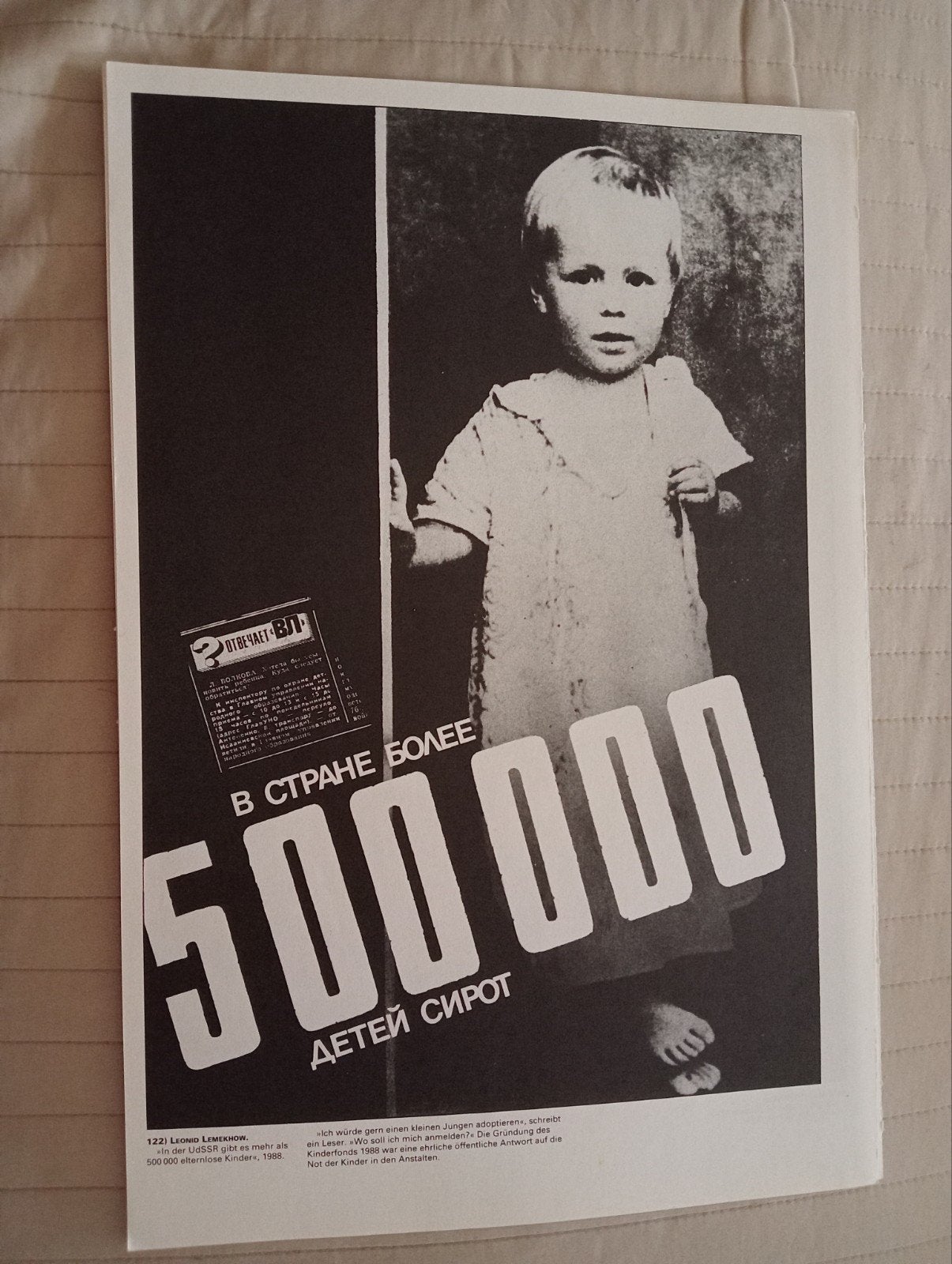 Affiche Rusland USSR Sovjet-Unie Perestroika 1988 adoptie, Ophalen of Verzenden, Gebruikt
