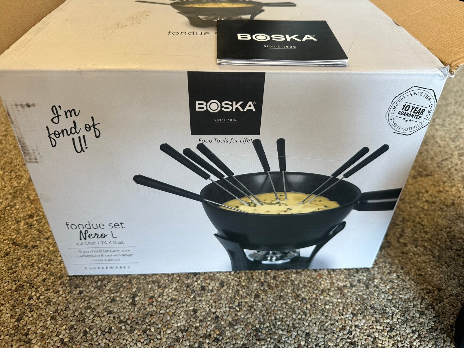 Nieuwe Boska fondue set Nero L handvat stuk, Ophalen, Zo goed als nieuw, Brander, Fondueset