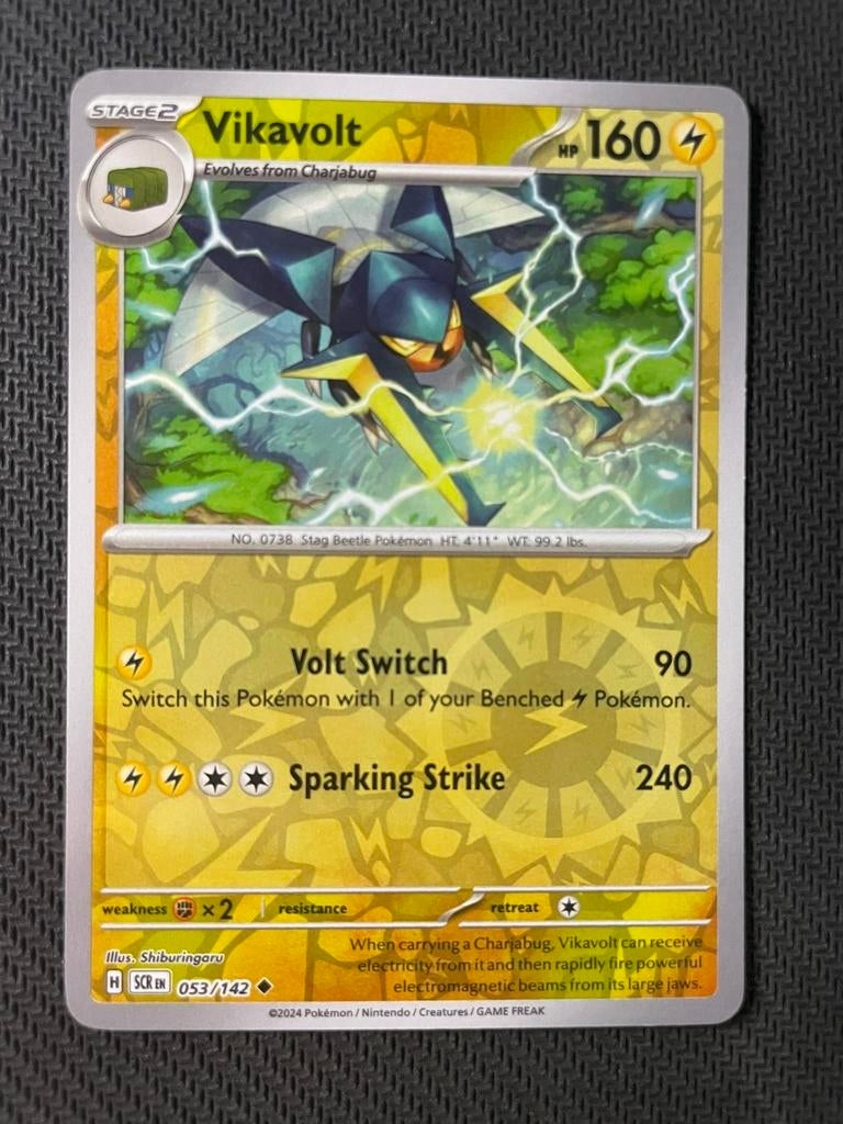 Vikavolt 053/142 Reverse Holo Stellar Crown Packfresh, Ophalen of Verzenden, Zo goed als nieuw