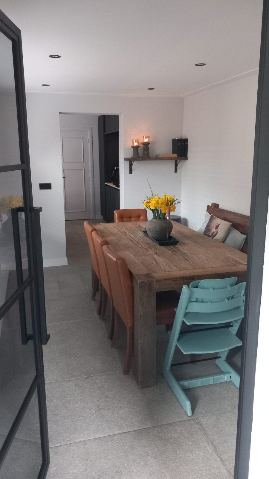 mooie eettafel keukentafel, Huis en Inrichting, Stoffering | Vloerbedekking, Ophalen, Gebruikt, 75 m² of meer, Laminaat