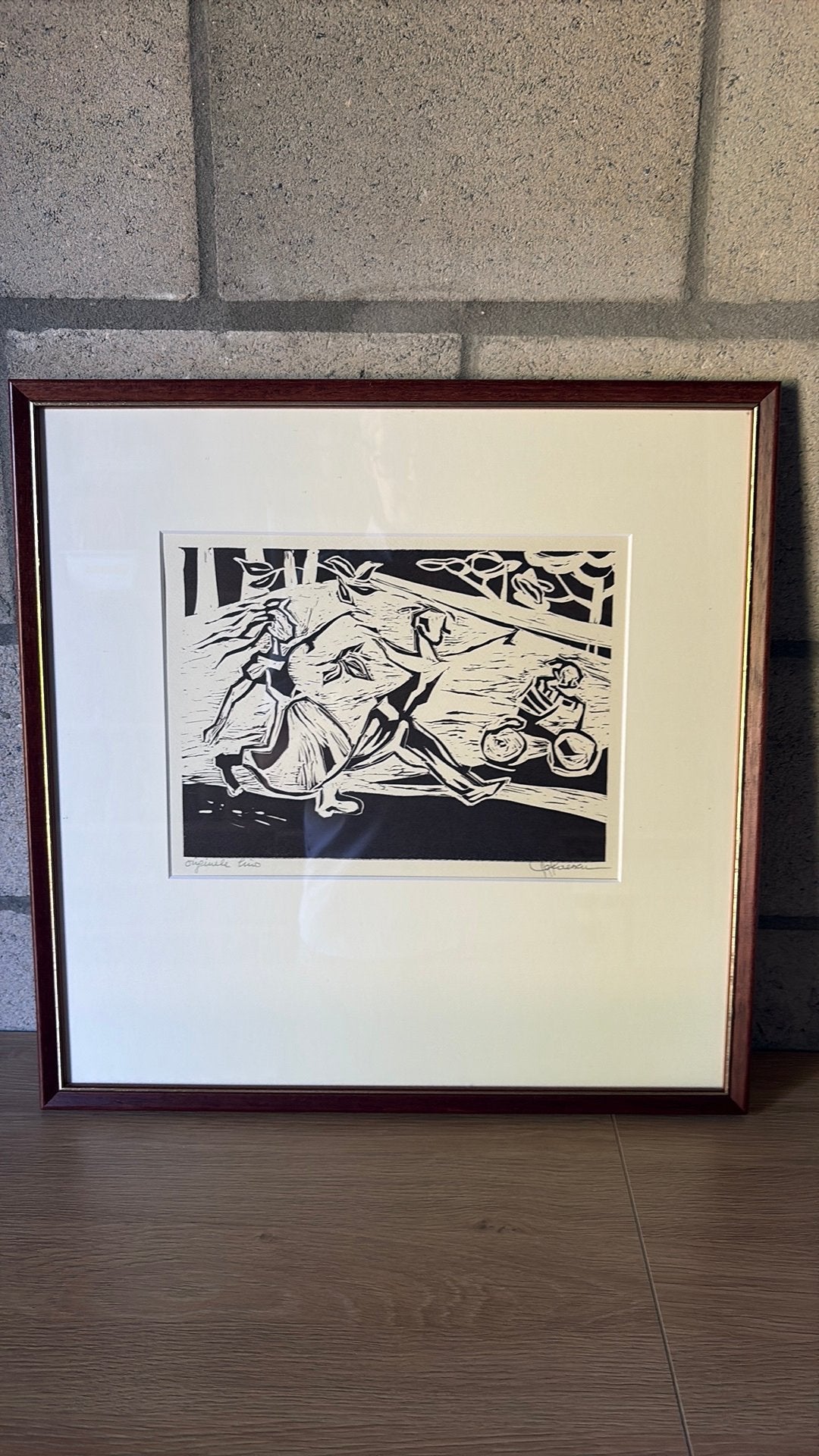 Originele Linosnede Agy Claessen (1945) - Ingelijst (1999), Antiek en Kunst, Ophalen of Verzenden