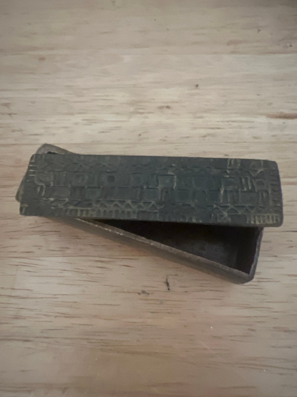 Vintage metal doosje met reliëf, Ophalen of Verzenden