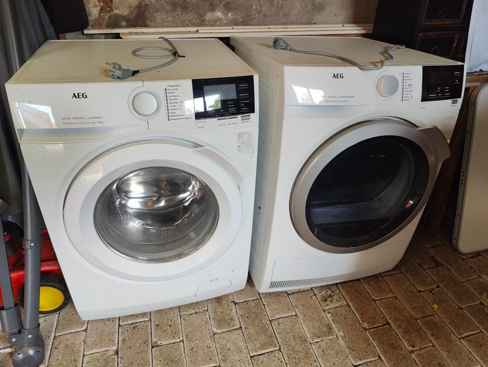 AEG wasmachine en droger, Witgoed en Apparatuur, Wasmachines, 85 tot 90 cm, 1200 tot 1600 toeren, Ophalen