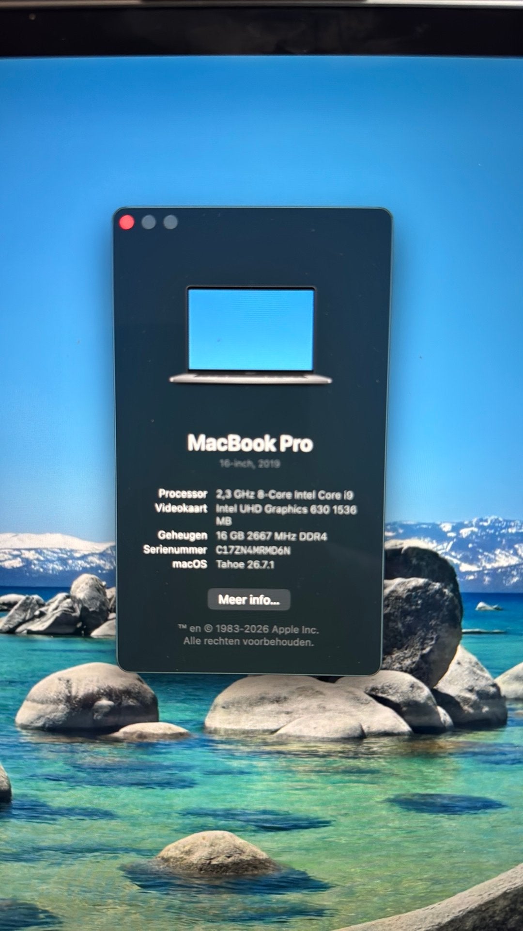 MacBook Pro 16” 2019 8 core 2,3GHz i9 1tb 16gb RAM