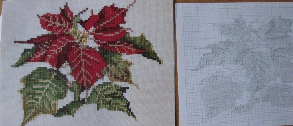 Voor het kind - dubbele kaart met borduurpatroon kerstster, Verzenden, 1980 tot heden, Ongelopen, Overige thema's