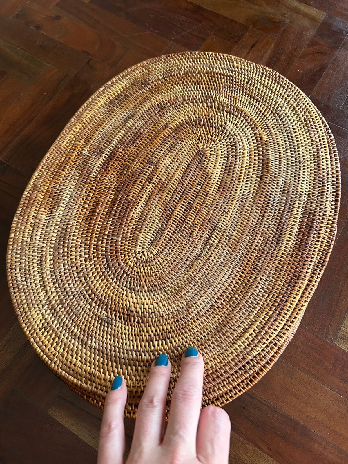 Birma Myanmar riet 6 placemats dun, Gebruikt, Placemat, Stapelbaar, Natuurlijk materiaal