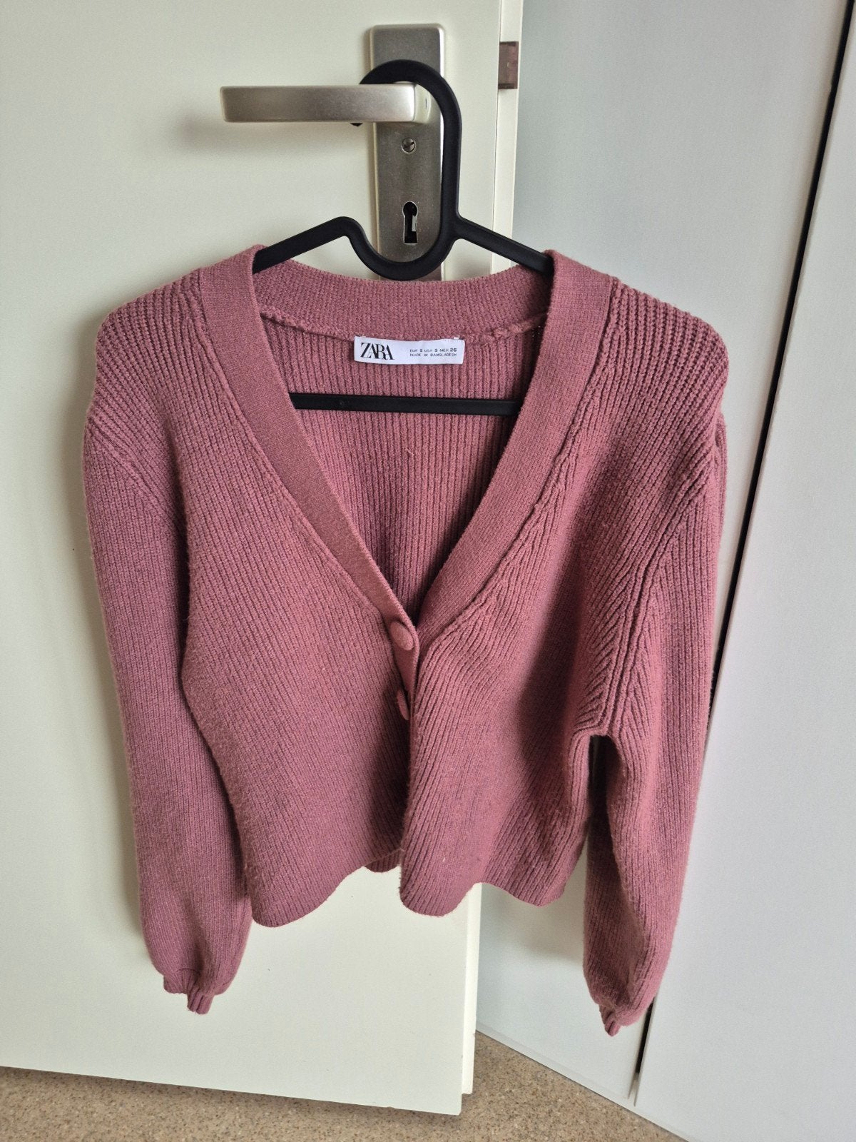 Zara gebreid vest in oudroze - Maat S, Zara, Ophalen of Verzenden, Zo goed als nieuw, Roze