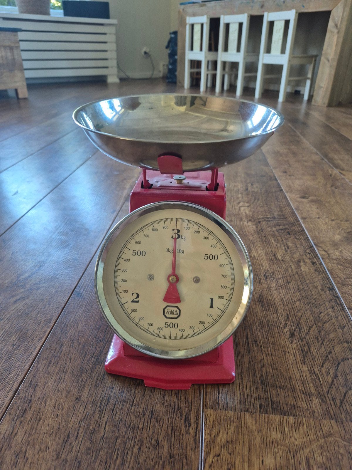 Vintage Dille & Kamille Keukenweegschaal - Rood - 3 Kg, Ophalen of Verzenden, Zo goed als nieuw, Overige typen, Minder dan 50 kg