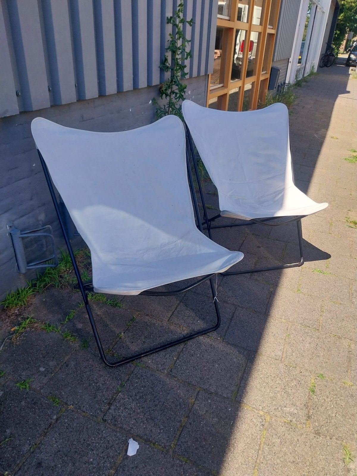 Vlinderstoel, Ophalen, Zo goed als nieuw, Zwart, Metaal