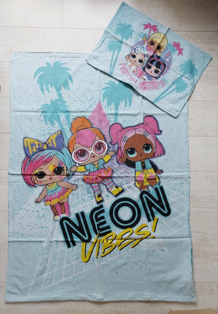 Lol Surprise Neon dekbedovertrek Baby Peuter Kleuter, Ophalen of Verzenden, Zo goed als nieuw, Meisje, Dekbedovertrek
