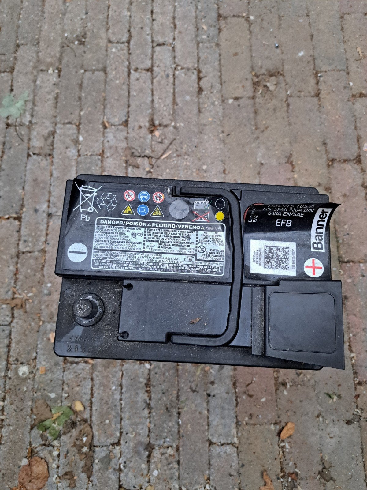 Auto accu EFB 12V 59Ah 640A Start-Stop, Ophalen, Gebruikt