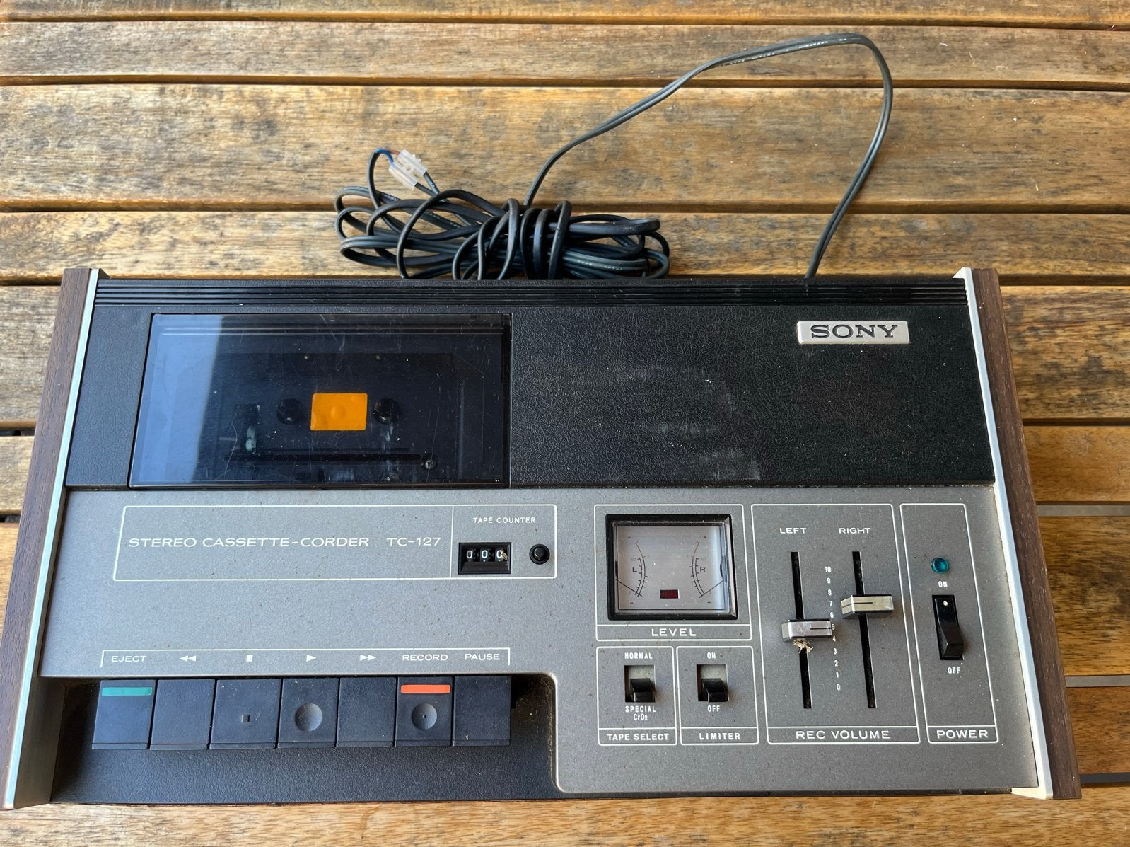 Sony TC-127 Stereo Cassette Recorder - Werkt niet, Audio, Tv en Foto, Cassettedecks, Ophalen of Verzenden, Enkel, Sony, Tape counter