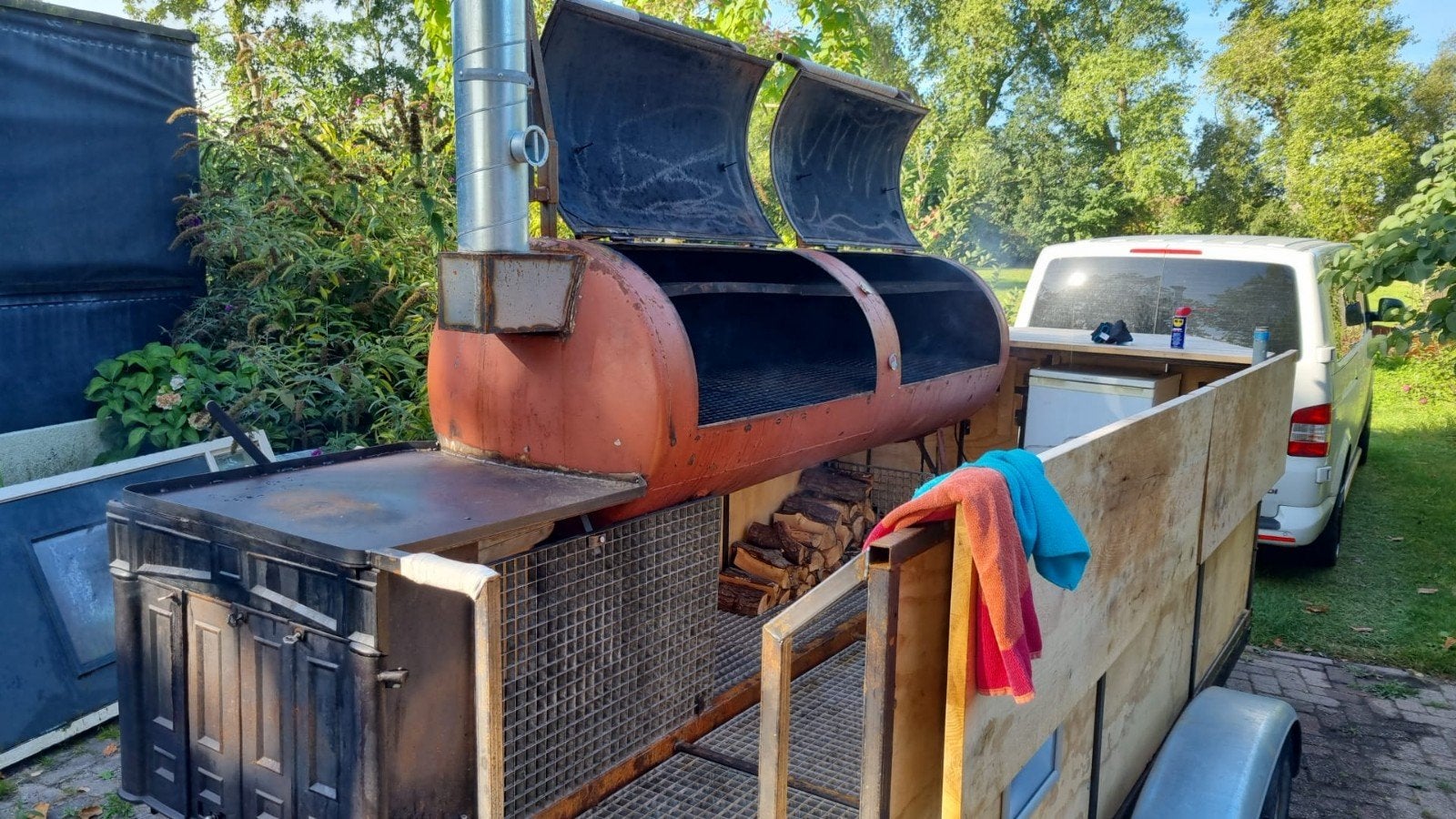 Grote Smoker BBQ op Aanhanger - Perfect voor Evenementen, Ophalen, Gebruikt, Onbekend