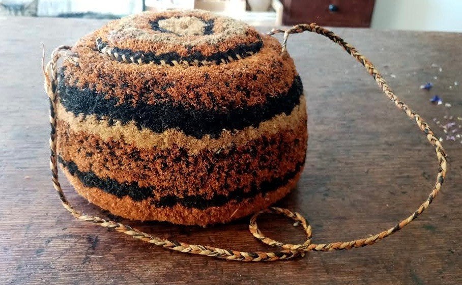 Kuba mandje - Congo, Antiek en Kunst, Kunst | Niet-Westerse kunst, Oranje, Afrika, Overige typen, Handgemaakt
