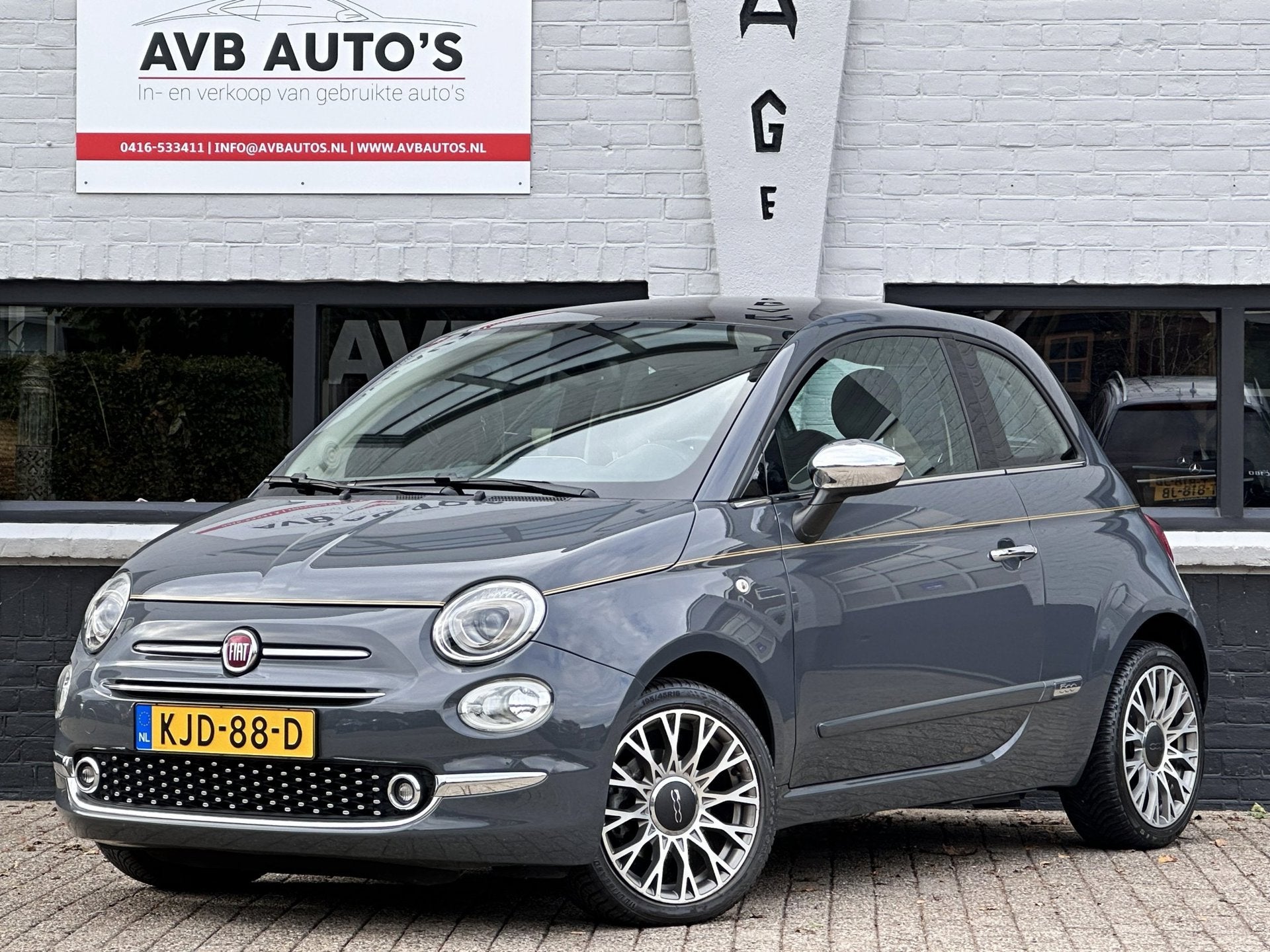 Fiat 500 1.2 Lounge Navi Clima Pano TFT Scherm, Voorwielaandrijving, Stof, Gebruikt, 4 cilinders