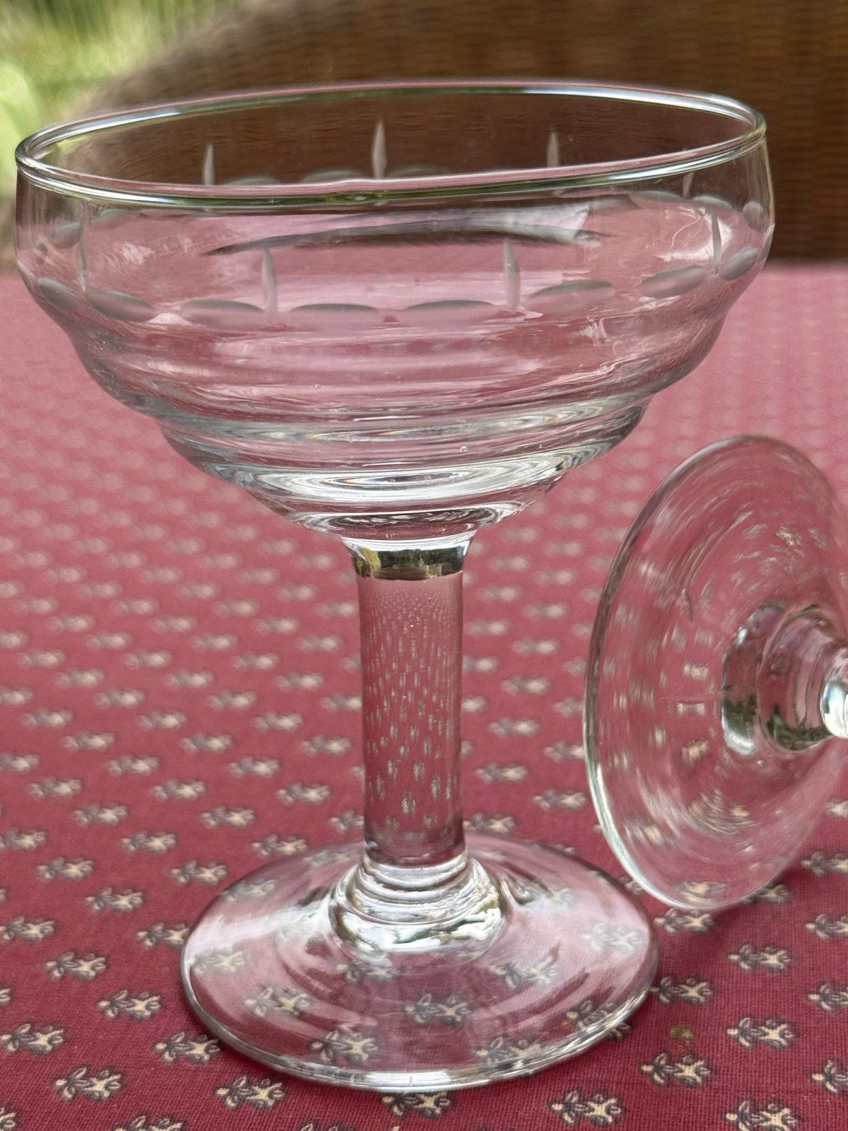 Antieke Franse Champagne Coupes - Set van 3, Antiek en Kunst, Antiek | Glas en Kristal, Ophalen of Verzenden