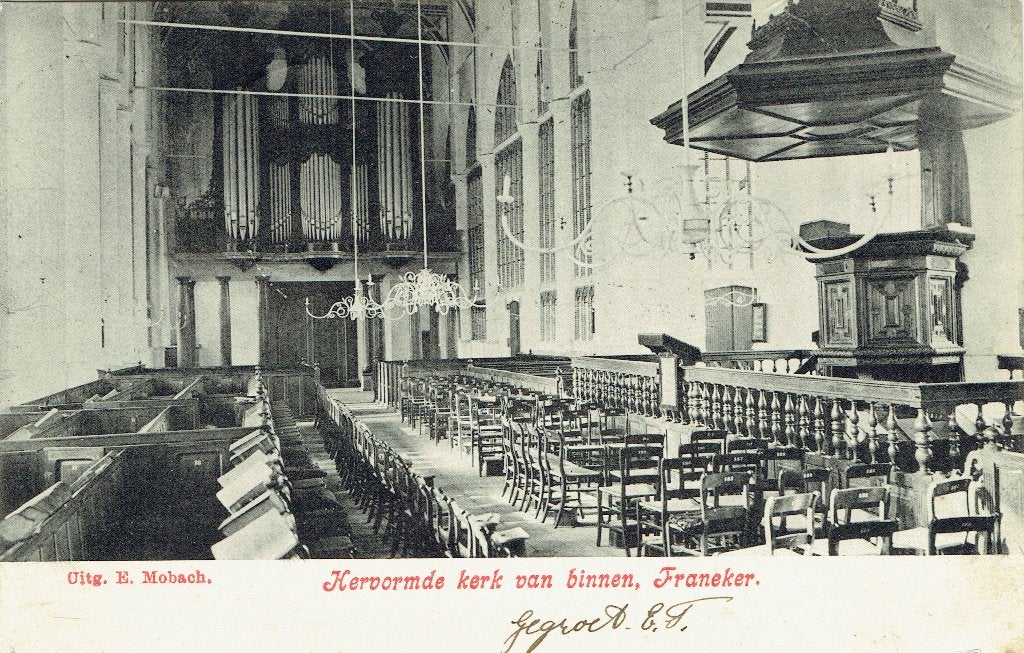 Ansichtkaart Franeker Hervormde kerk, Verzenden, Voor 1920, Gelopen, Friesland