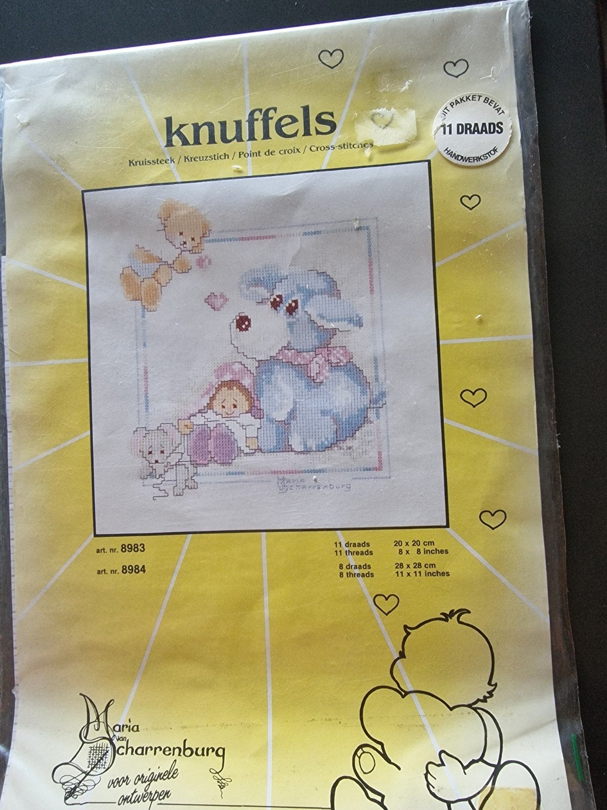 Knuffels Kruissteek Borduurpakket - Maria van Scharrenburg, Ophalen of Verzenden, Nieuw, Handborduren, Borduurpakket