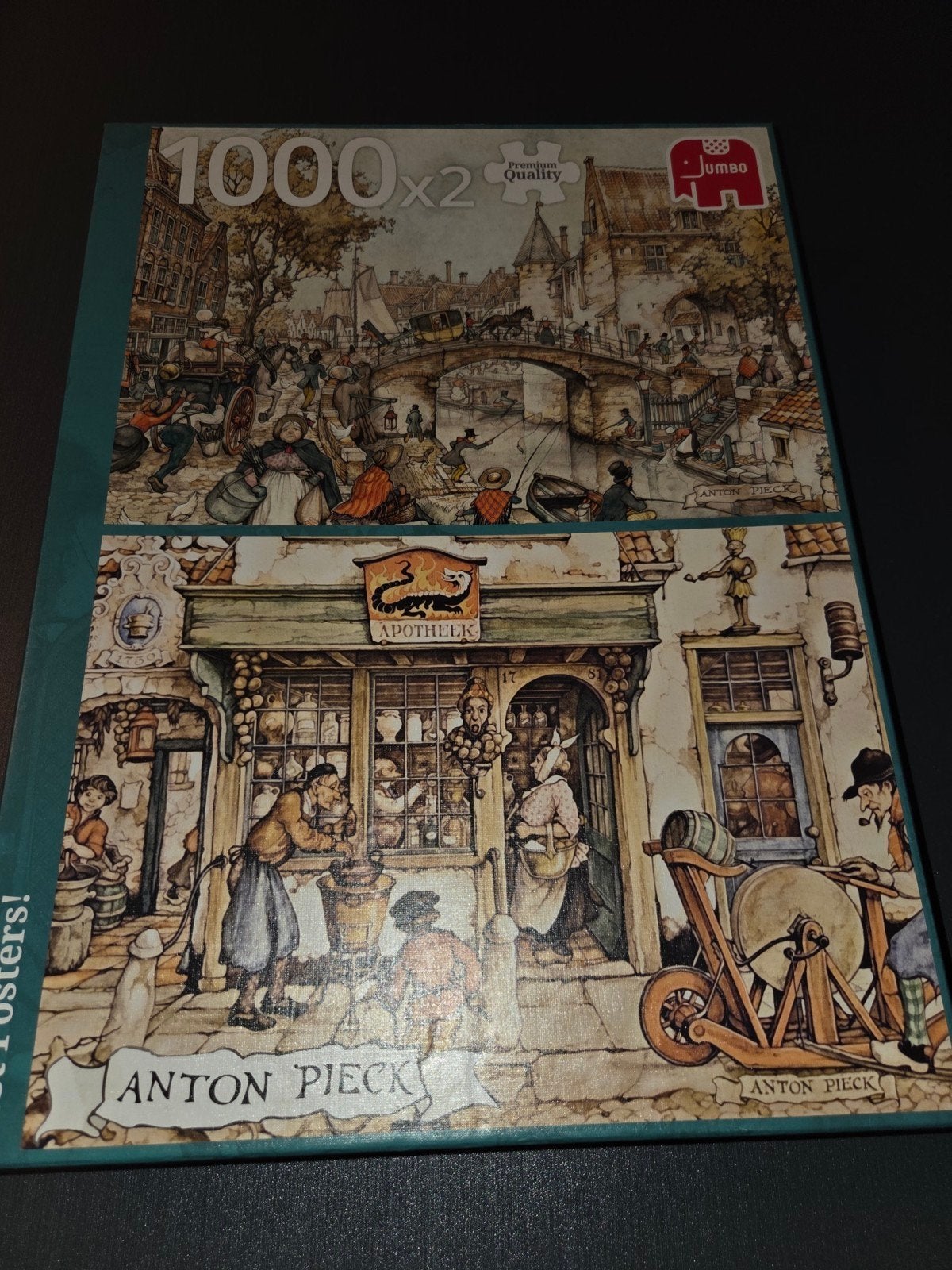 Jumbo Puzzels Cornelis Jetses & Anton Pieck 2x1000 stukjes, Ophalen, 500 t/m 1500 stukjes, Zo goed als nieuw, Legpuzzel