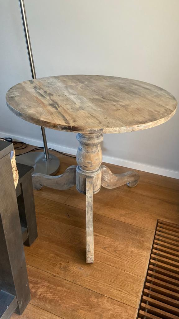 Grote wijntafel, bijzettafel 85cm  - Landelijke stijl, Ophalen, Gebruikt, Rond, Landelijk