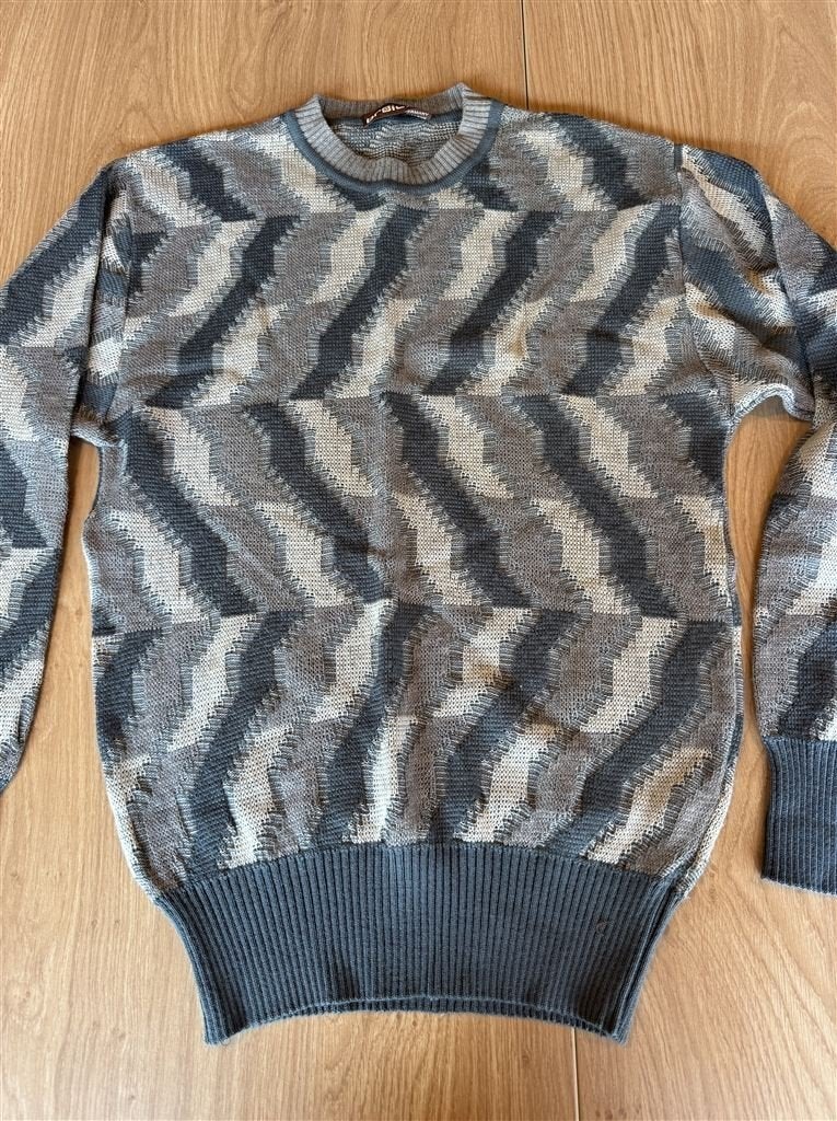 breidhof vintage wollen trui met abstract patroon maat xs, Ophalen of Verzenden, Zo goed als nieuw, Maat 46 (S) of kleiner