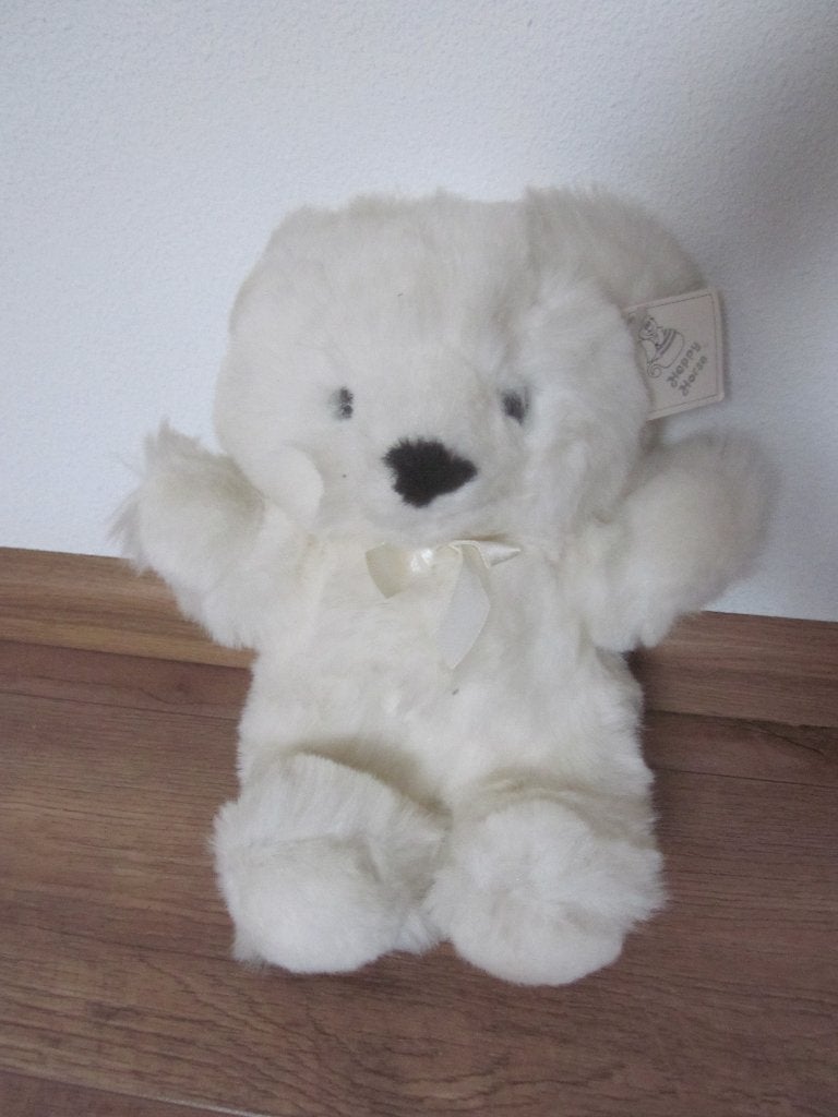 Happy Horse 1992 wit superzacht langharig pluche Bear Oslo 1, Overige karakters, Beer, Happy Horse, Nieuw