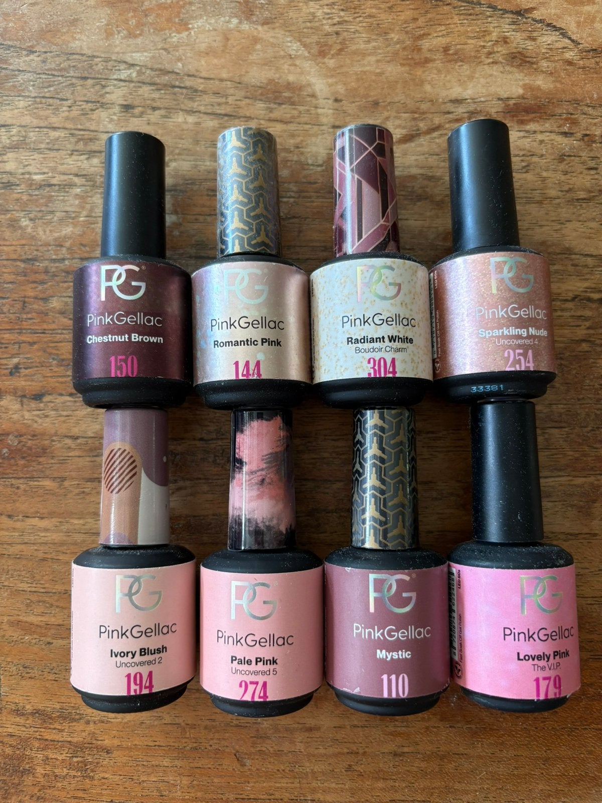 8 lakjes van pink gellac, Ophalen of Verzenden, Zo goed als nieuw, Overige kleuren, Handen en Nagels