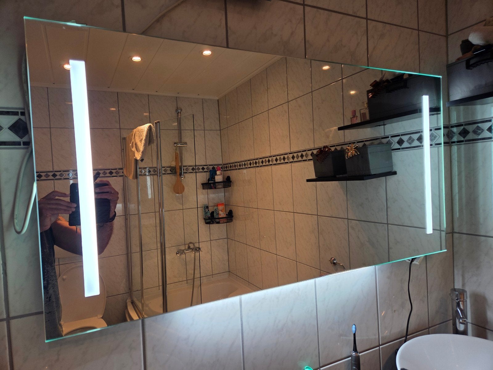 Luxe spiegel 120 x 60, Ophalen, Zo goed als nieuw, Rechthoekig, Minder dan 100 cm