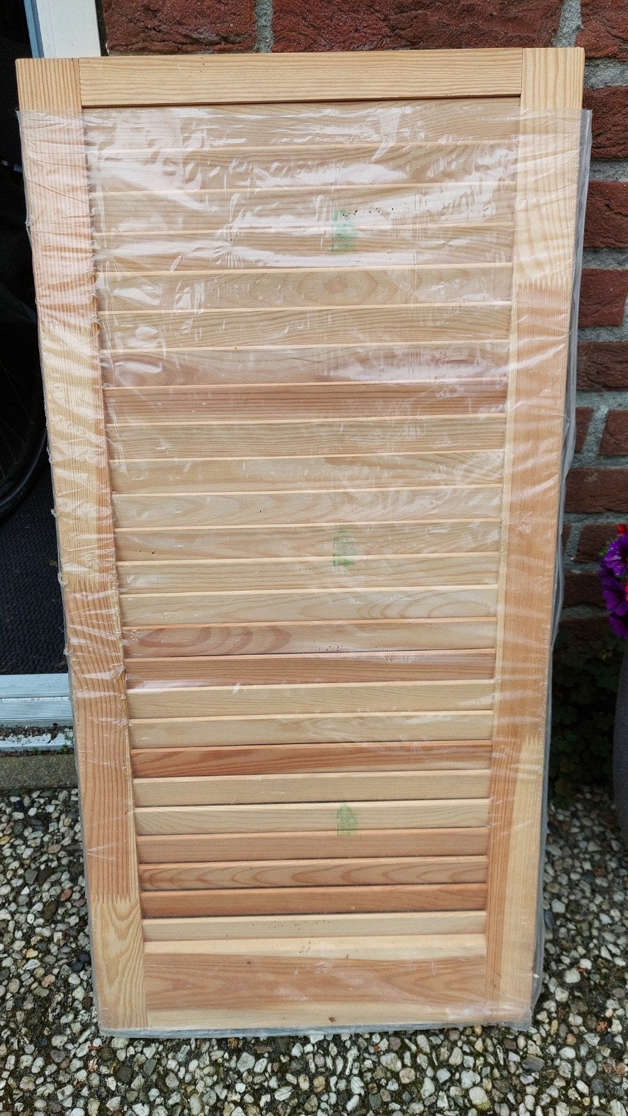 Louvre deurtje/luik onbehandeld hout 80x40 cm, Minder dan 80 cm, Overige typen, Minder dan 200 cm, Nieuw
