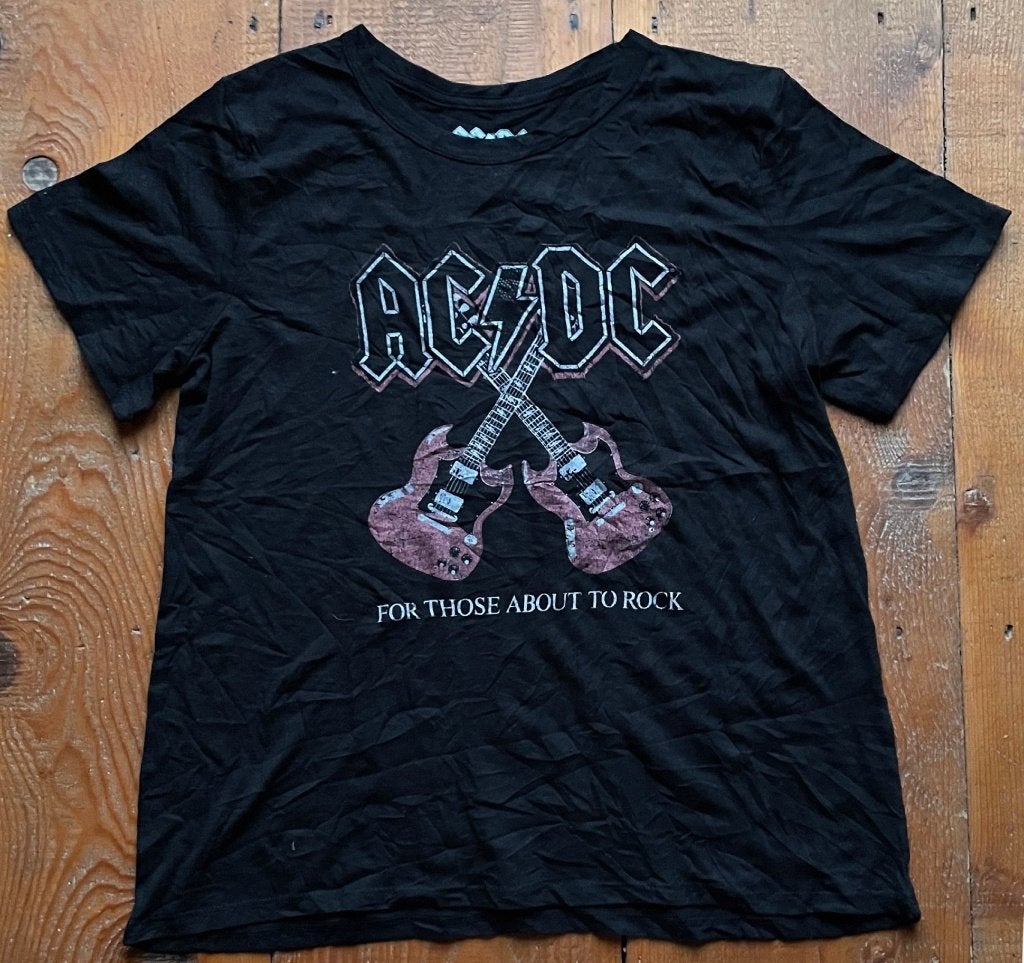 AC/DC “For Those About To Rock” T‑Shirt  Maat L – A‑095, Vintage, Maat 52/54 (L), Verzenden, Vintage