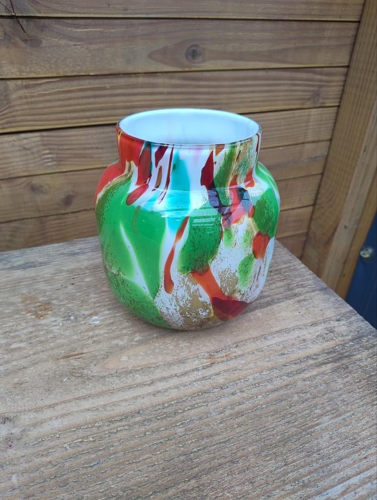 Fidrio Bloom Mixed Colours vaas - mondgeblazen glas - 15 cm, Ophalen of Verzenden, Nieuw, Glas, Minder dan 50 cm