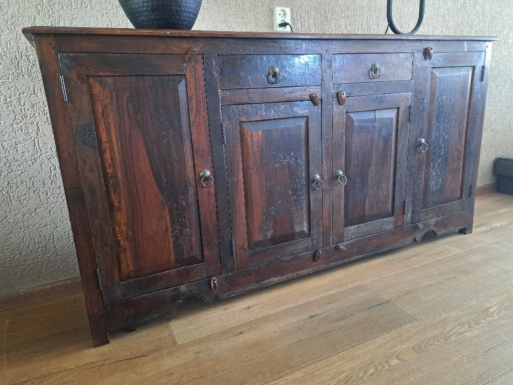 Koloniaal houten dressoir, Ophalen, Gebruikt, Met deur(en), 25 tot 50 cm