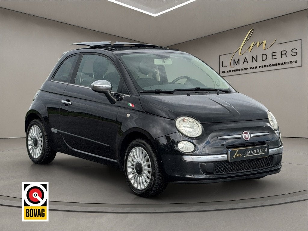 Fiat 500 1.2 Lounge 2010 ZWART | Automaat | Schuifdak | NL, Auto's, Euro 5, Gebruikt, 1242 cc, 4 cilinders