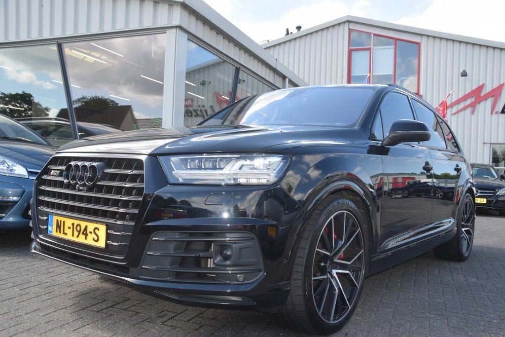 Audi Q7 4.0 TDI SQ7 quattro Pro Line + 7p Bose | Pano | 4w b, Auto's, Audi, Gebruikt, 7 stoelen, Zwart, Leder