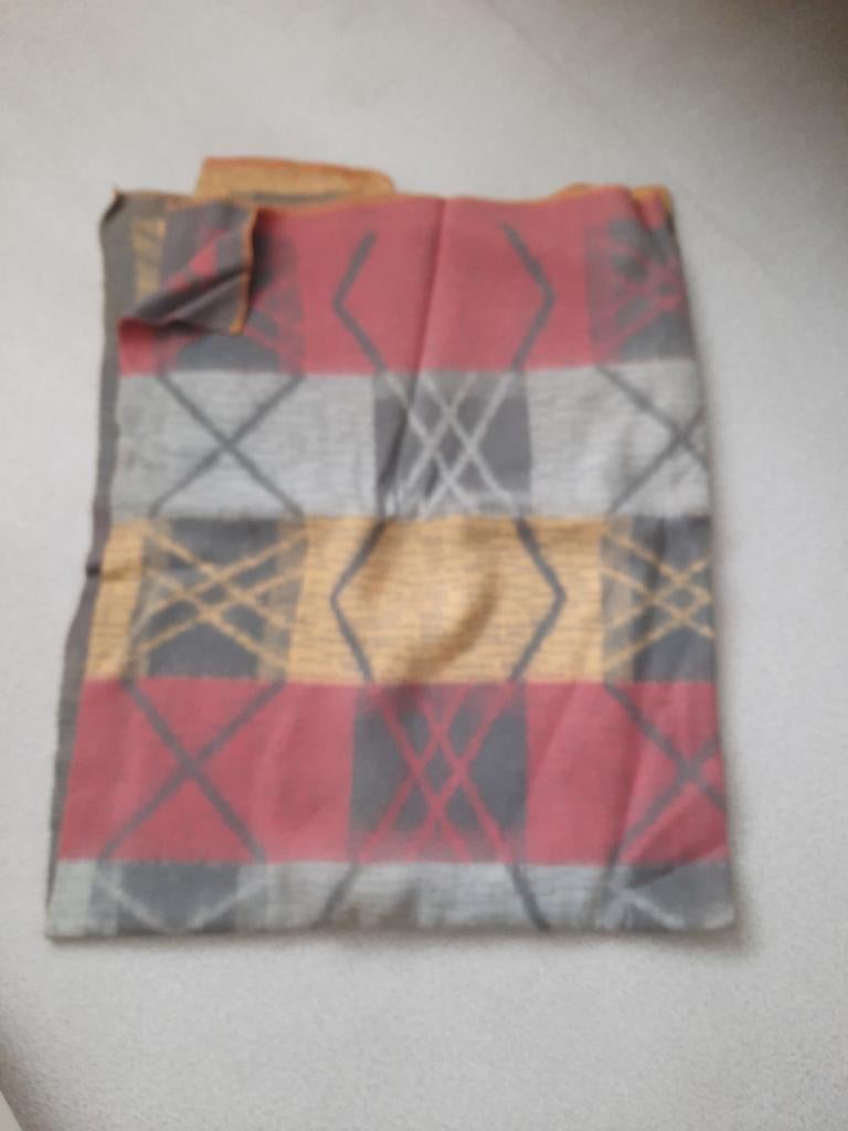 Vintage wollen deken met geometrisch patroon, Ophalen of Verzenden, Gebruikt