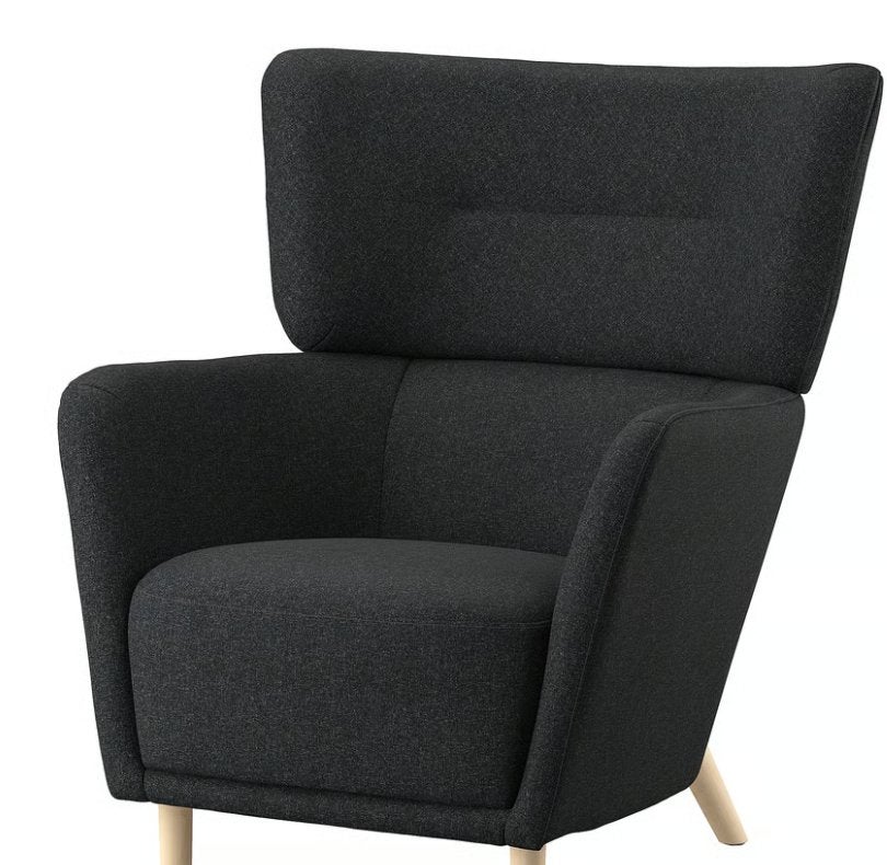 fauteuil stoel antraciet OSKARSHAMN, Ophalen, Gebruikt, 75 tot 100 cm, Stof