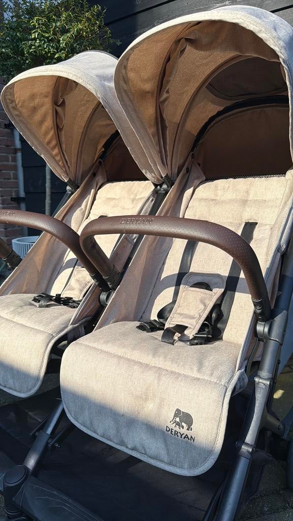 Deryan Duo Buggy Zand/Beige, Ophalen, Zo goed als nieuw, Overige merken, Verstelbare rugleuning