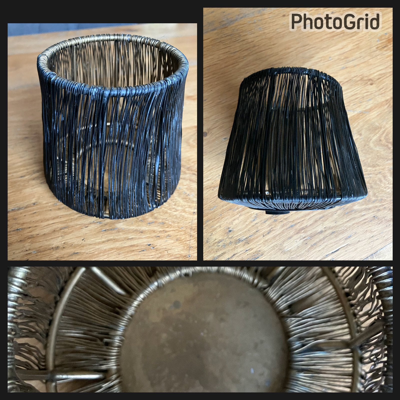 Z.g.a.n/metalen waxinelichthouder/decoratie zwart goud, Zwart, Overige stijlen, Ophalen of Verzenden, Zo goed als nieuw