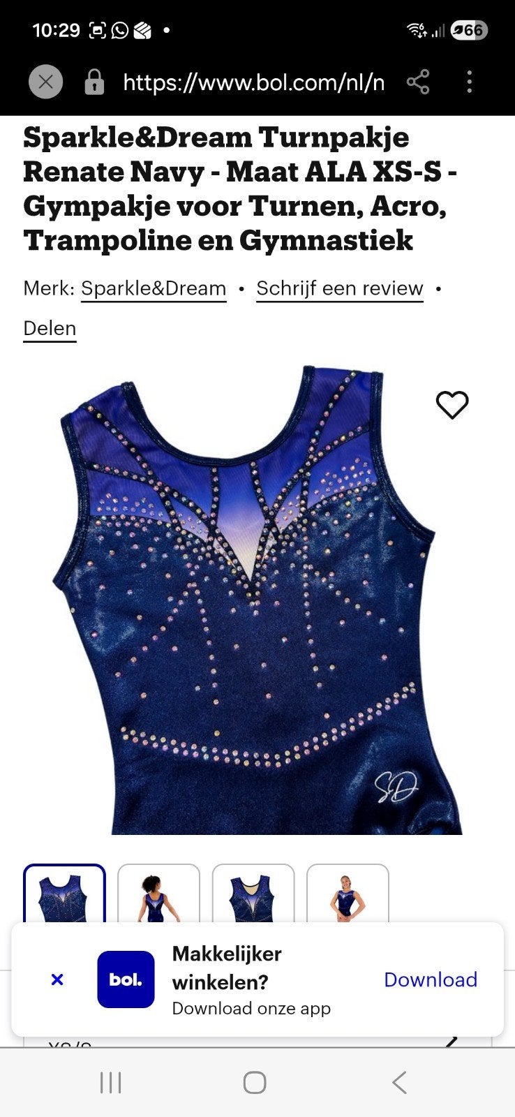 Turnpakje Acropakje XS/S Sparkle & Dreams, Sport en Fitness, Turnen, Kindermaat 122 t/m 140, Ophalen of Verzenden, Zo goed als nieuw