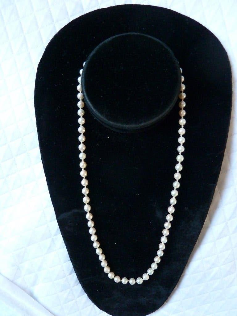 Akoya Japanse cultivé parelketting, parelcollier, zoutwater, Sieraden, Tassen en Uiterlijk, Verzenden, Zo goed als nieuw, Wit