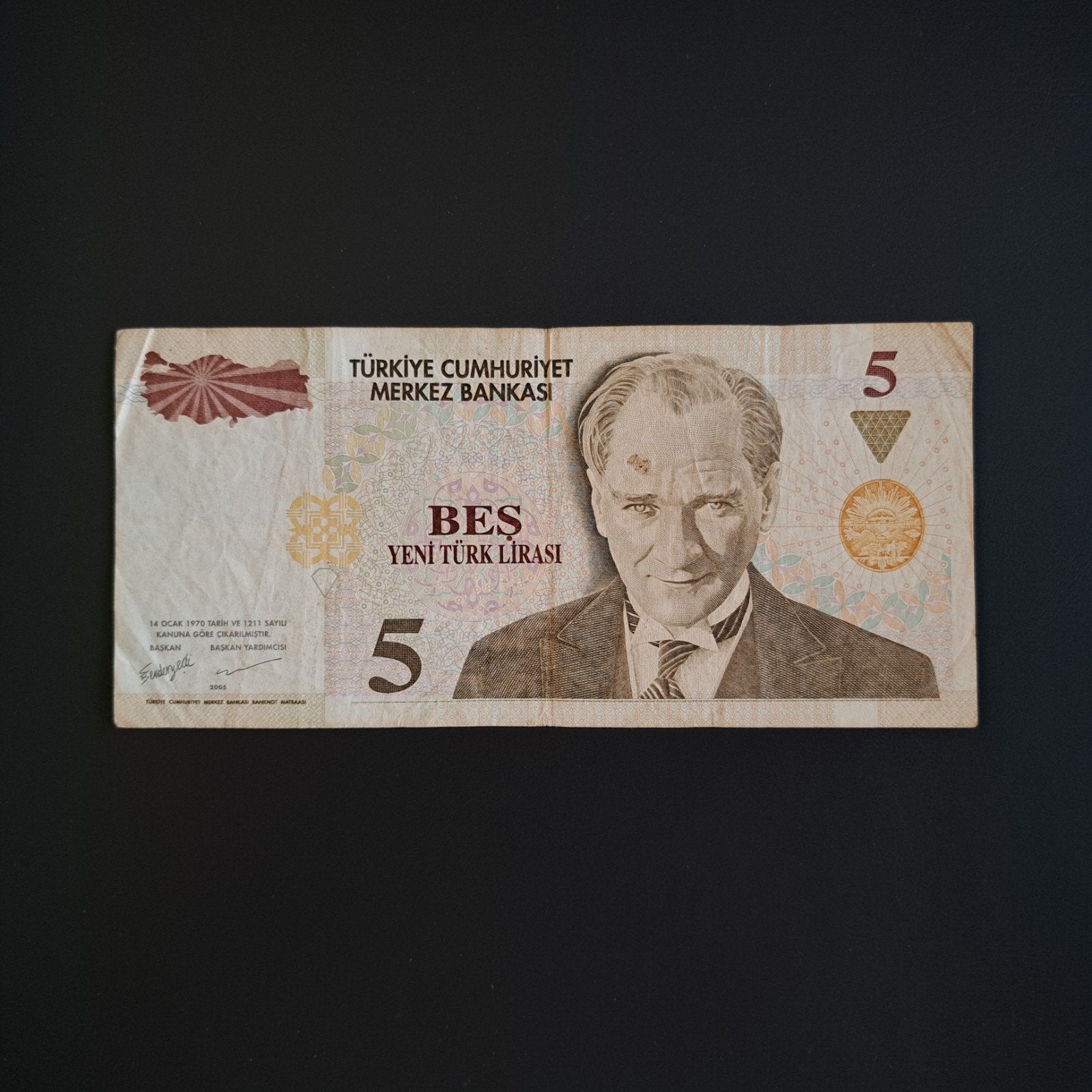 5 lira Turkije #005, Postzegels en Munten, Bankbiljetten | Europa | Niet-Eurobiljetten, Verzenden