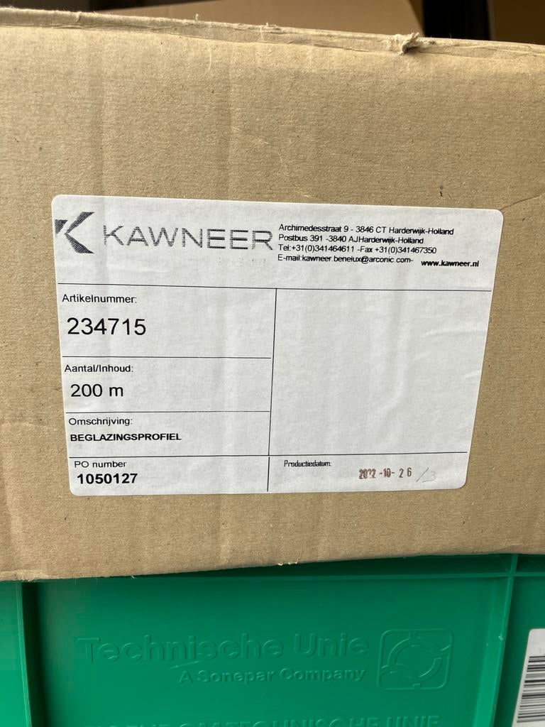 Kawneer Beglazingsprofiel  6mm EPDM/Neopreen 150m (nieuw), Ophalen of Verzenden, Nieuw, Overige materialen, Overige typen