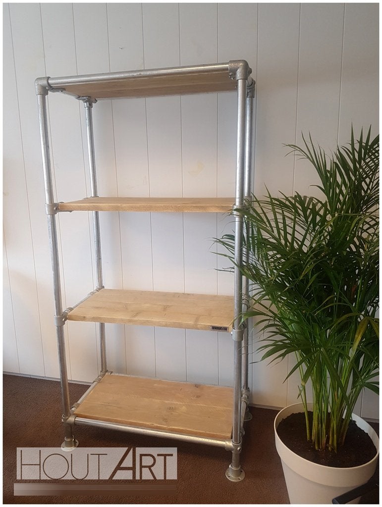 STELLINGKAST / OPBERGKAST steigerhout met steigerbuis!, Huis en Inrichting, Kasten | Stellingkasten, Info@hout-art.nl, Nieuw, Ophalen of Verzenden