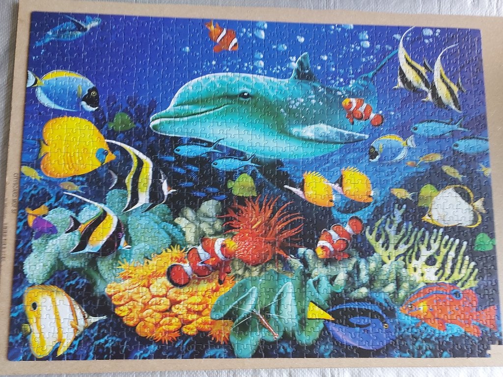 mooie 3d onderwater puzzel met 3d bril, Ophalen of Verzenden, 500 t/m 1500 stukjes, Zo goed als nieuw, Legpuzzel