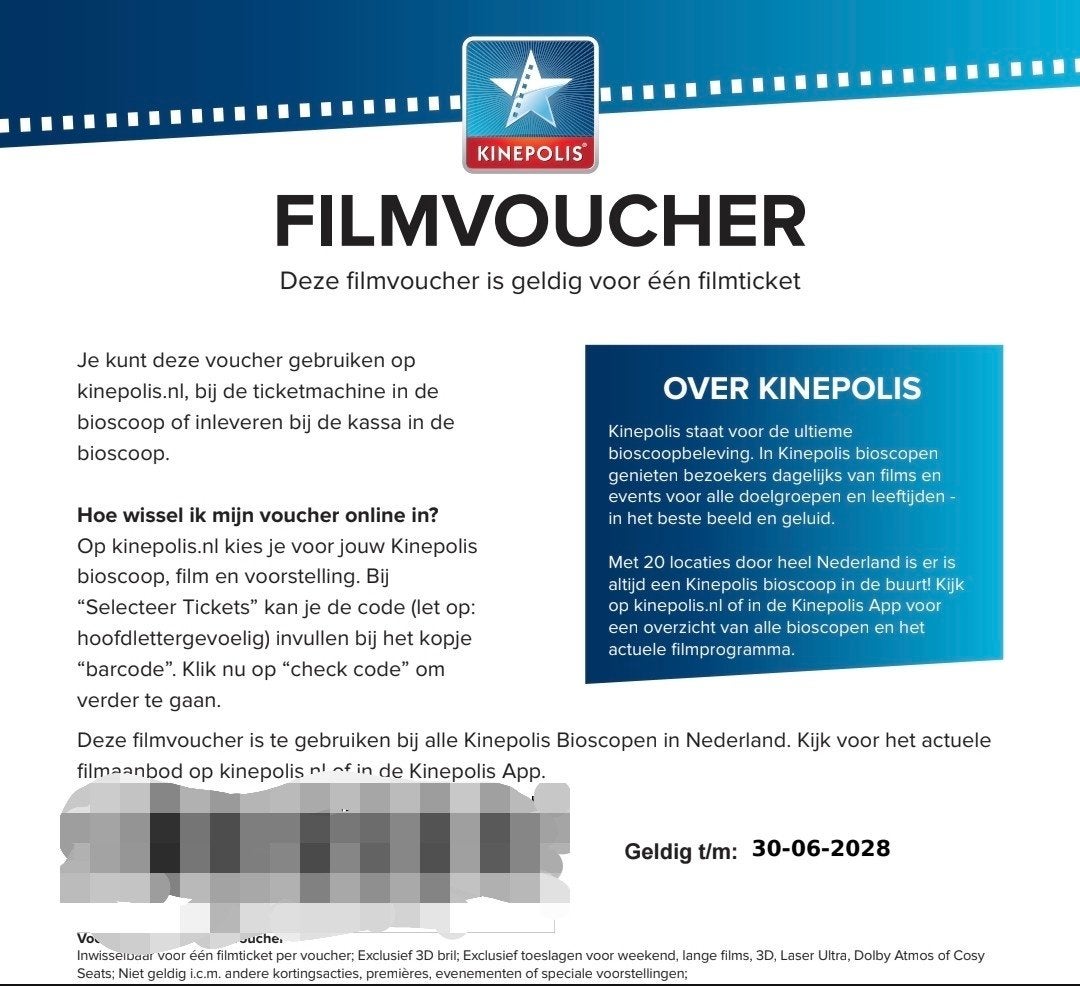 Kinepolis bioscoopkaartjes 2x, Tickets en Kaartjes, Twee personen, Vrijkaartje specifieke film