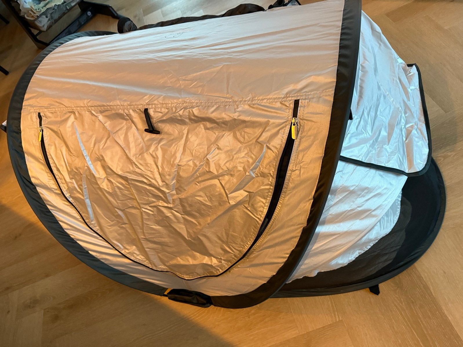 Deryan peuter luxe campingbedje incl. dun matrasje, Ophalen, Eenpersoons, Zo goed als nieuw, Stof