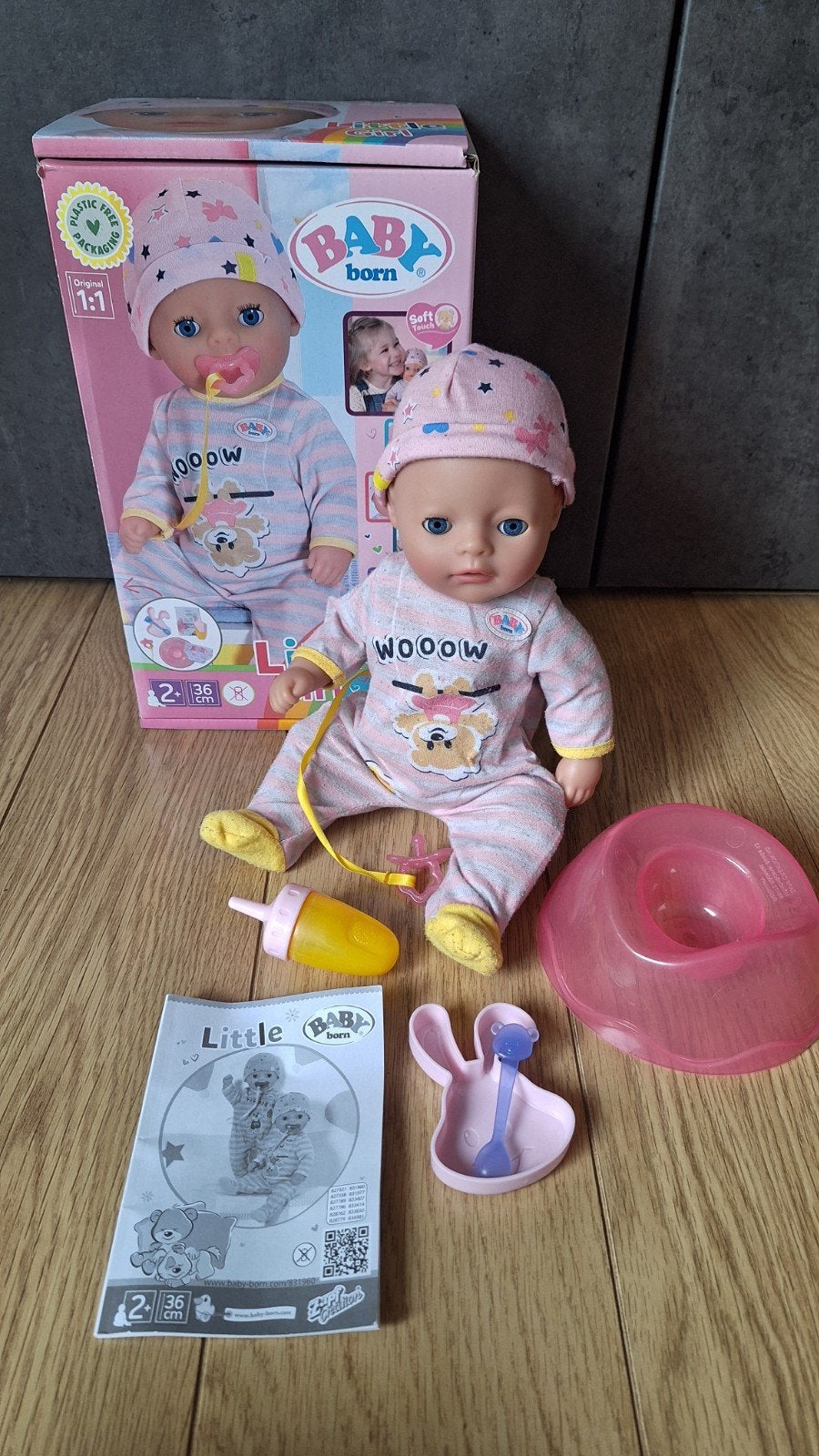 Baby born little girl (36 cm), Kinderen en Baby's, Ophalen of Verzenden, Gebruikt, Babypop
