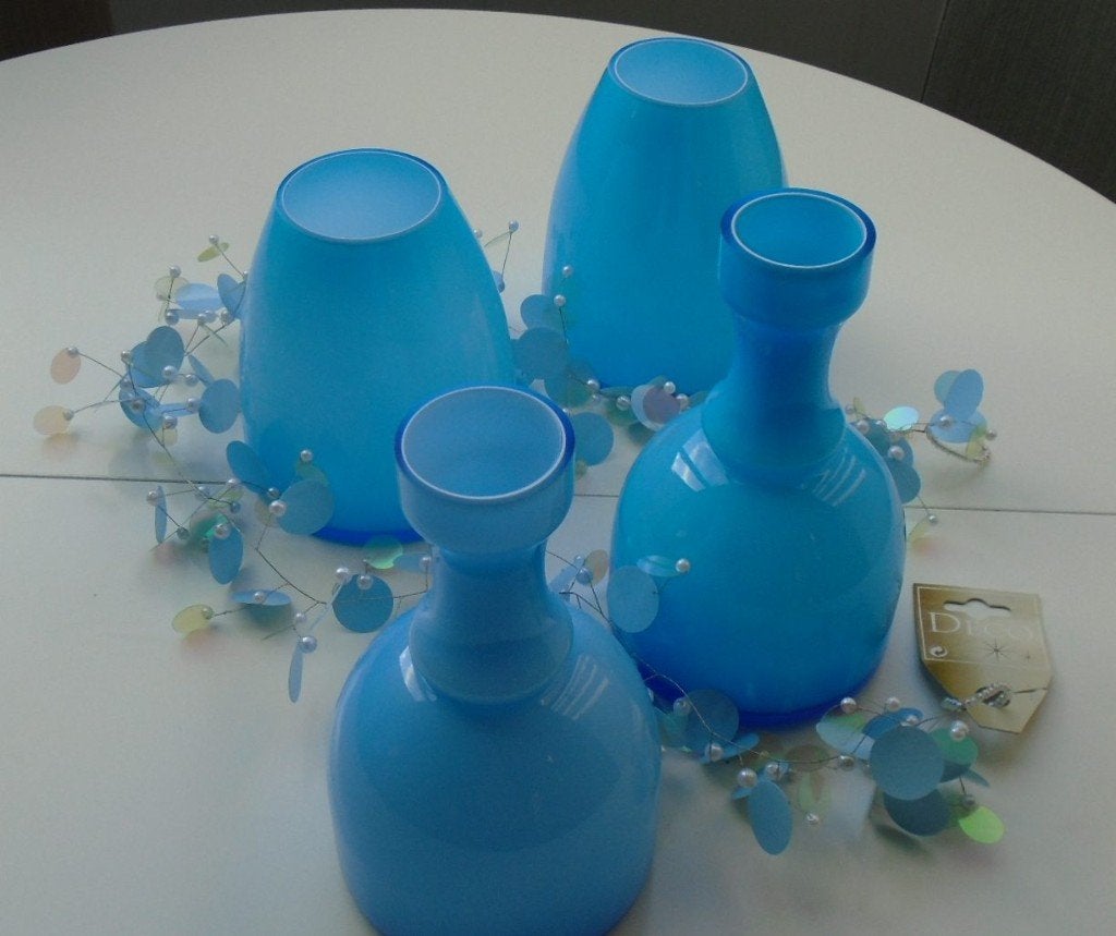 VAAS BLAUW COMBINATIE SET NIEUW., -, Nieuw, Ophalen of Verzenden, Glas