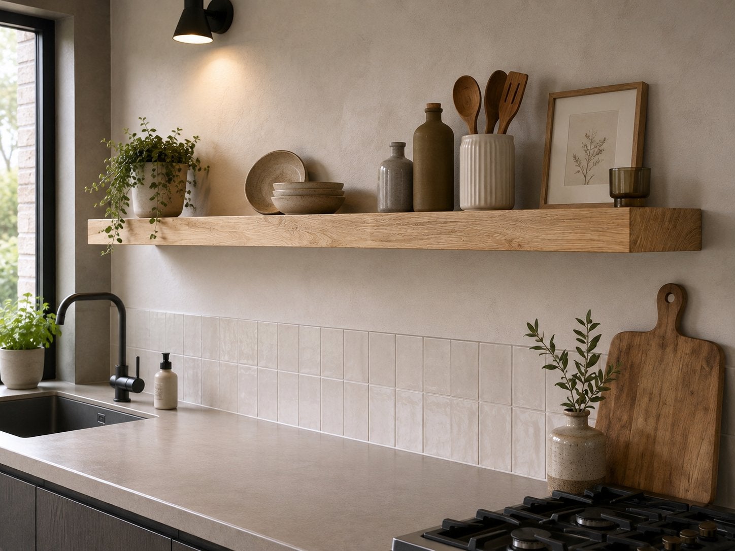 Mooie strakke eiken wandplank - incl blinde ophanging, Ophalen of Verzenden, Nieuw